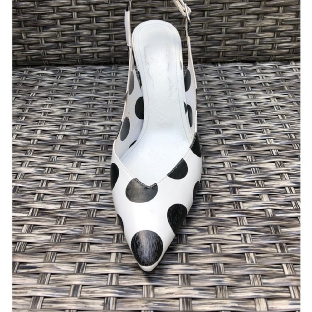 Maison Martin Margiela Polka Dot Leather Slingback Pumps Size 37EU NEW - Picture 4 of 9